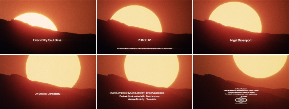 Saul Bass Phase IV 1974 title sequence Saul Bass Phase IV 1974 title sequence