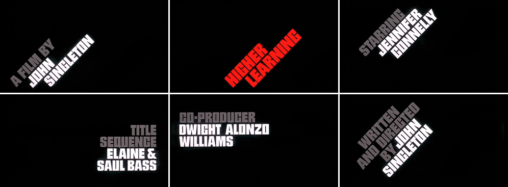 Saul Bass Higher learning 1995 title sequence Saul Bass Higher learning 1995 title sequence